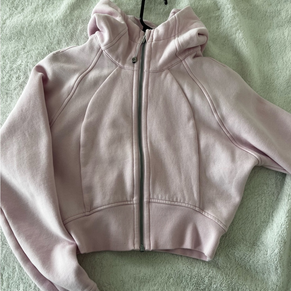Lululemon Scuba Full zip cropped hoodie Meadowsweet pink